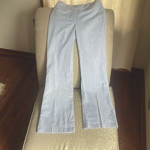 Seersucker wide leg pants